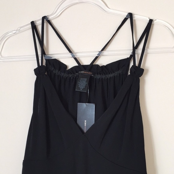 BCBG strappy ruffle bottom black dress - Picture 2 of 7
